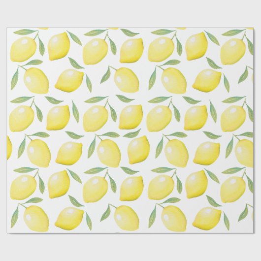 Gelbe Zitronen Geschenkpapier (Flach)