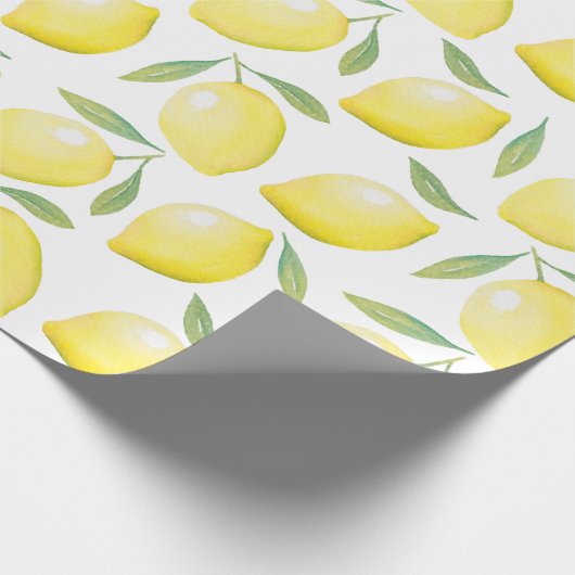 Gelbe Zitronen Geschenkpapier (Ecke)