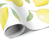 Gelbe Zitronen Geschenkpapier (Rolleneckpunkt)