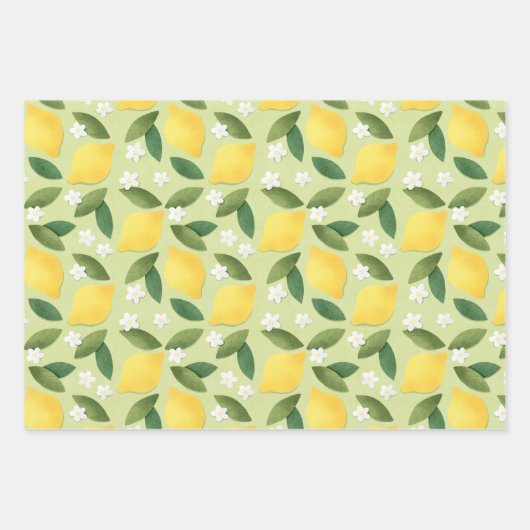 Gelbe Zitronen, grüne Blätter und weiße Blume (Vorderseite 2)