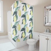 Gelbe Zitronen in Aquarellfarben Nahtloses Muster Duschvorhang (Beispiel)