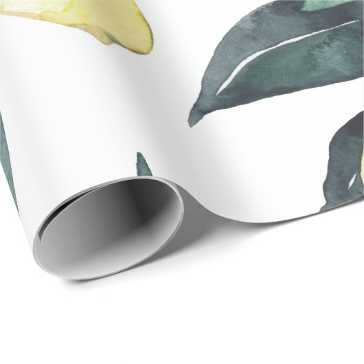 Gelbe Zitronen in Aquarellfarben Nahtloses Muster Geschenkpapier (Rolleneckpunkt)