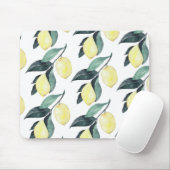 Gelbe Zitronen in Aquarellfarben Nahtloses Muster Mousepad (Mit Mouse)
