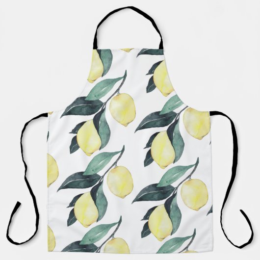 Gelbe Zitronen in Aquarellfarben Nahtloses Muster Schürze (Vorderseite)
