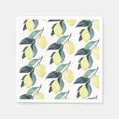 Gelbe Zitronen in Aquarellfarben Nahtloses Muster Serviette (Vorderseite)