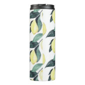 Gelbe Zitronen in Aquarellfarben Nahtloses Muster Thermosbecher (Rückseite)