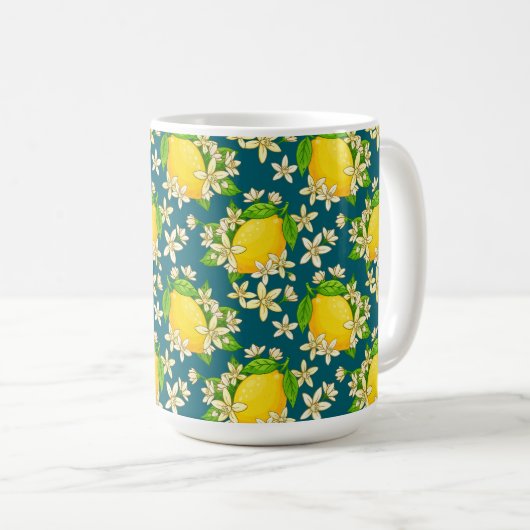 gelbe Zitronen Kaffeetasse (VorderseiteRechts)