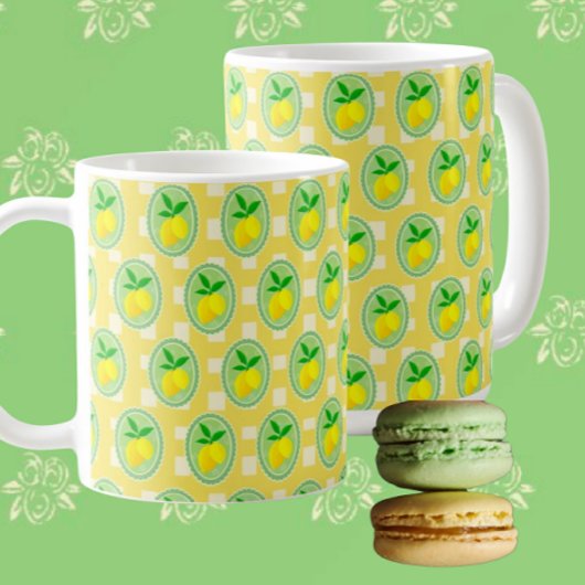 Gelbe Zitronen Kaffeetasse