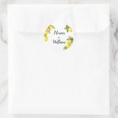 Gelbe Zitronen mit Grün und Namen Runder Aufkleber (Tasche)