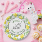 Gelbe Zitronen mit grünen Blätter Bridal Tee Party Pappteller (Party)