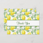 Gelbe Zitronen mit grünen Blätter Muster Vielen Da Dankeskarte (Vorne/Hinten)