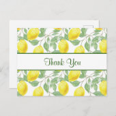 Gelbe Zitronen mit grünen Blätter Muster Vielen Da Postkarte (Vorne/Hinten)