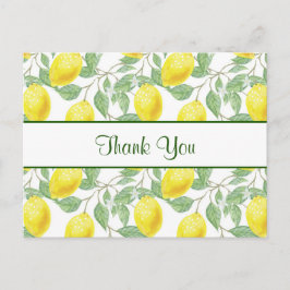 Gelbe Zitronen mit grünen Blätter Muster Vielen Da Postkarte