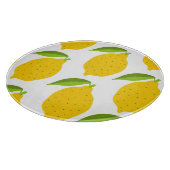 Gelbe Zitronen, nahtlos künstlerisches Muster. Schneidebrett (Ecke)