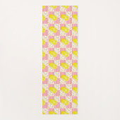 Gelbe Zitronen Rosa weiße Streifen Yogamatte (Vorderseite)