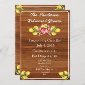 Gelbe Zitronen Rote Krebse Wood Lowcountry Einladu Einladung (Vorne/Hinten)