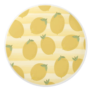 Gelbe Zitronen Sommer Frucht Aquarell Spaß Hell Keramikknauf
