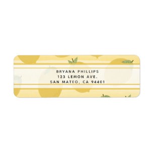 Gelbe Zitronen Sommer Frucht Aquarell Streifen Gef