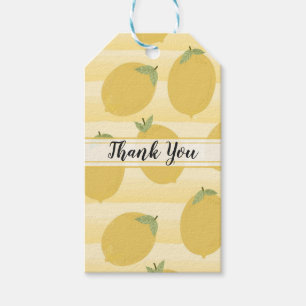 Gelbe Zitronen Sommer Frucht Aquarell Streifen Ges Geschenkanhänger