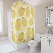 Gelbe Zitronen Sommerfrüchte Wasserfarben Spaß hel Duschvorhang (Beispiel)