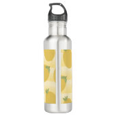 Gelbe Zitronen Sommerfrüchte Wasserfarben Spaß hel Edelstahlflasche (Rückseite)