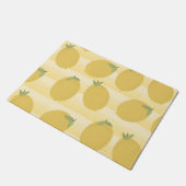 Gelbe Zitronen Sommerfrüchte Wasserfarben Spaß hel Fußmatte (Schrägansicht)