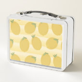 Gelbe Zitronen Sommerfrüchte Wasserfarben Spaß hel Metall Lunch Box (Rückseite)