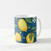 Gelbe Zitronen: tropisches Fruchtmuster. Kaffeetasse (VorderseiteRechts)