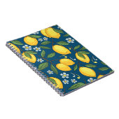 Gelbe Zitronen: tropisches Fruchtmuster. Notizblock (Rechte Seite)