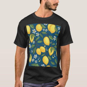 Gelbe Zitronen: tropisches Fruchtmuster. T-Shirt