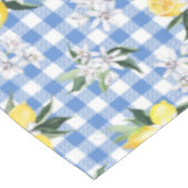 Gelbe Zitronen und Blauer Gingham-Karo Tischdecke (Schrägansicht)
