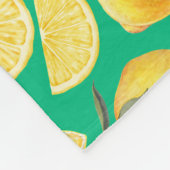 Gelbe Zitronen und Blueberry-Muster Fleecedecke (Ecke)