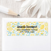 Gelbe Zitronen und Blumen Illustriertes Muster L (Insitu)