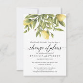 Gelbe Zitronen und Foliage Wedding Change of Plans Einladung (Vorderseite)