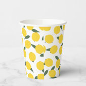 Gelbe Zitronen und grüne Blätter Pappbecher (Links)