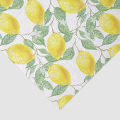 Gelbe Zitronen und grüne Blätter Seidenpapier (Ausschnitt)