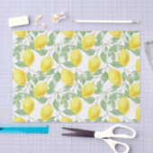 Gelbe Zitronen und grüne Blätter Seidenpapier (Handwerk)