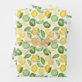 Gelbe Zitronen und Limonen auf dem Weinberg Geschenkpapier Set (Beispiel)