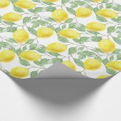Gelbe Zitronen-und weises Geschenkpapier (Ecke)