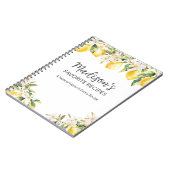 Gelbe Zitronen und weiße Blume Rezept Notizblock (Linke Seite)