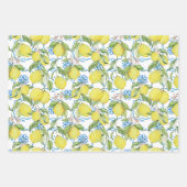 Gelbe Zitronen und Zitronen-Blume Geschenkpapier Set (Vorderseite 2)