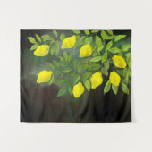 Gelbe Zitronen und Zweige Wandteppich (Vorderseite (Horizontal))