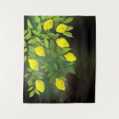 Gelbe Zitronen und Zweige Wandteppich (Vorderseite)