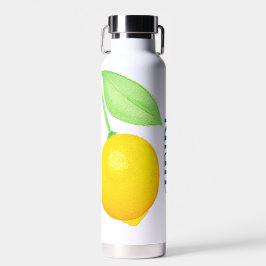 Gelbe Zitronen Wasser Flasche Personalisiert