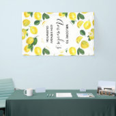 Gelbe Zitronen Wasserfarben Fruchtmuster Geburtsta Banner (Messeveranstaltung)