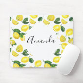 Gelbe Zitronen Wasserfarben Fruchtmuster Mousepad (Mit Mouse)