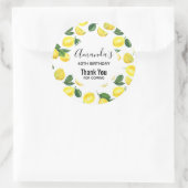 Gelbe Zitronen Wasserfarbenes Fruchtmuster Party Runder Aufkleber (Tasche)