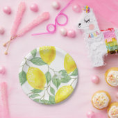 Gelbe Zitronen zur Weingestaltung Pappteller (Party)