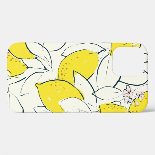 Gelbe Zitronenfrüchte handgezeichnete Abbildung Case-Mate iPhone Hülle (Rückseite (Horizontal))