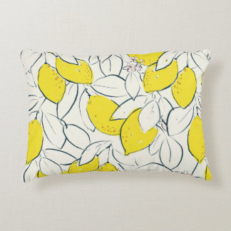 Gelbe Zitronenfrüchte handgezeichnete Abbildung  Dekokissen